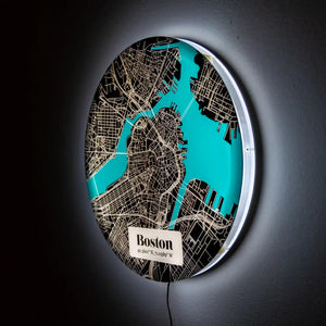 Boston Street Map LED Wall Art