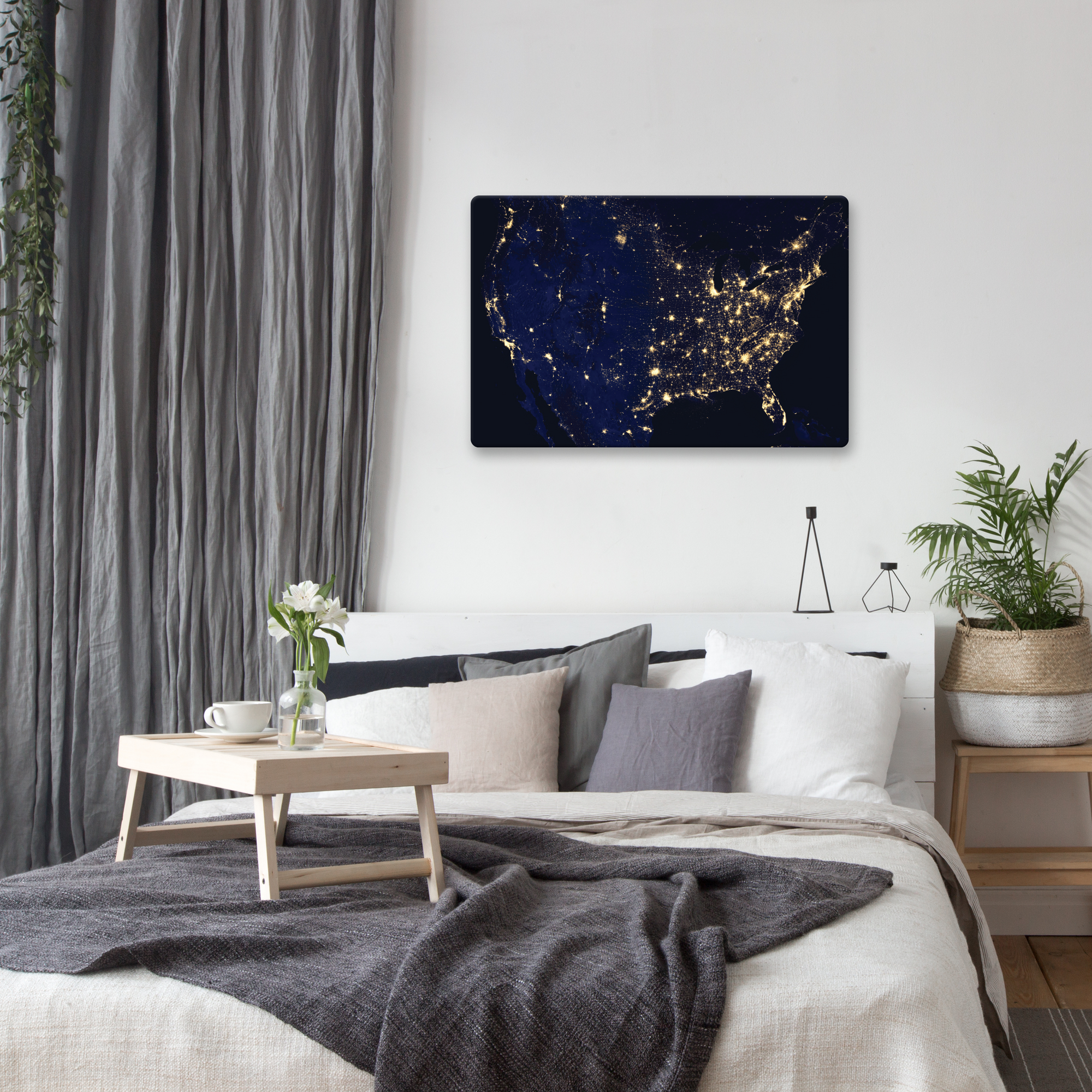 USA from Space Metal Wall Art