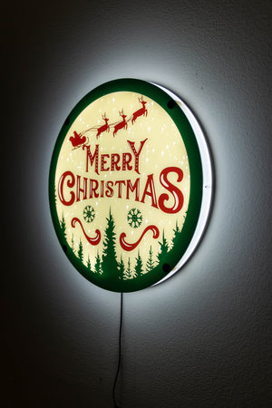 Merry Christmas LED Sign Side Angle