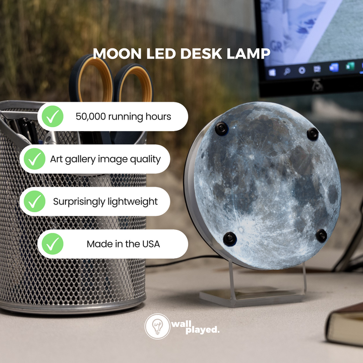 Moon LED Desk Lamp - Outer Space Desk Lamp - Wall Played
