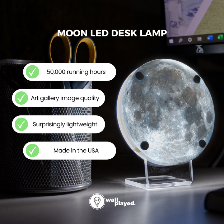 Moon LED Desk Lamp - Outer Space Desk Lamp - Wall Played