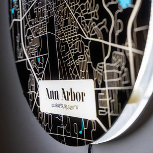 Ann Arbor Street Map LED Wall Art