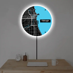 Chicago Street Map LED Wall Art