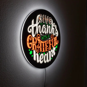 Give Thanks LED Wall Art