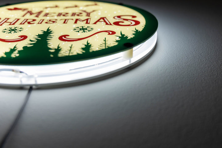 Merry Christmas LED Sign Side Angle